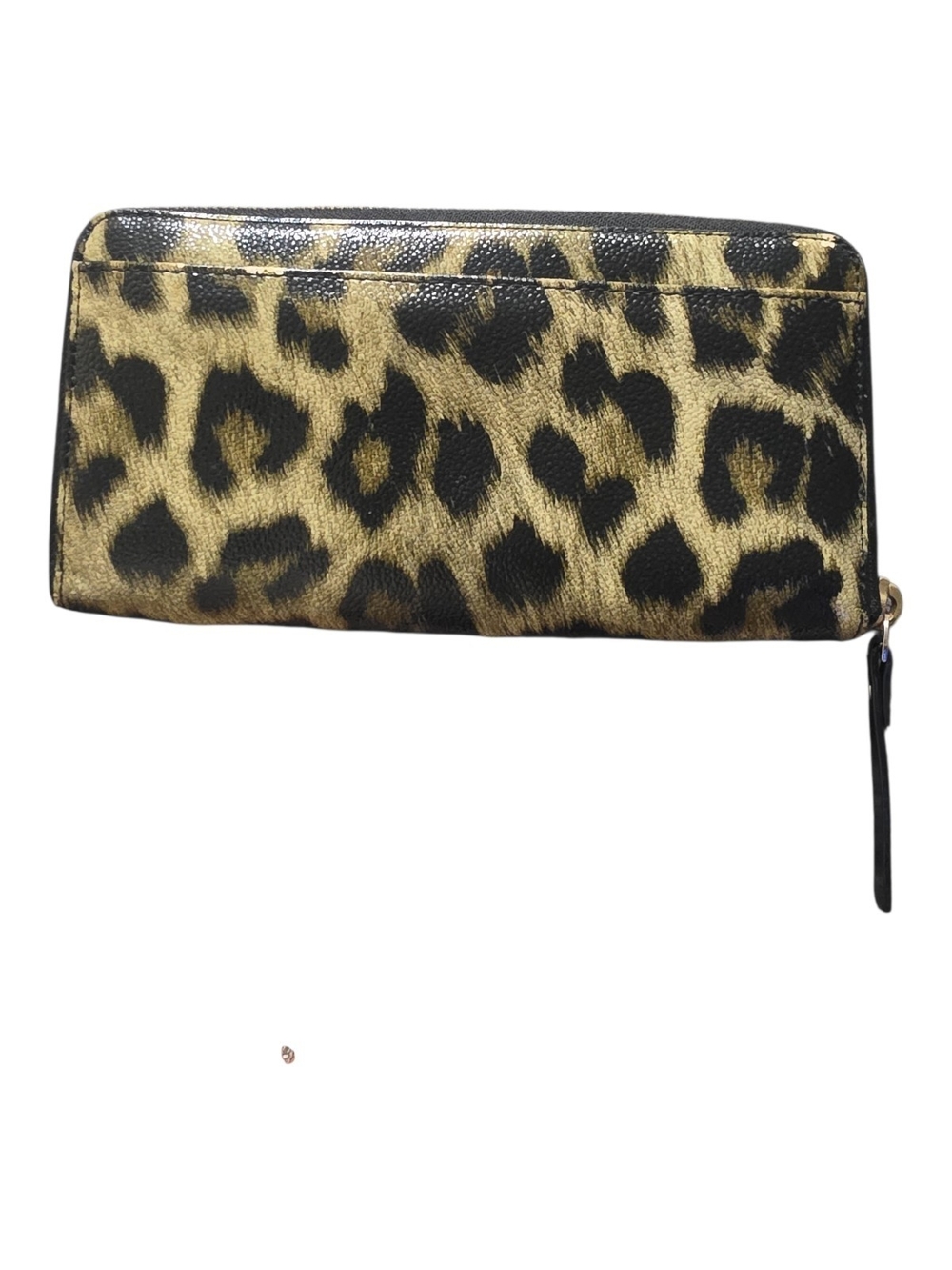 kate spade Leopard Print Zip-Around Wallet in Gold and Black - Picture 2 of 3